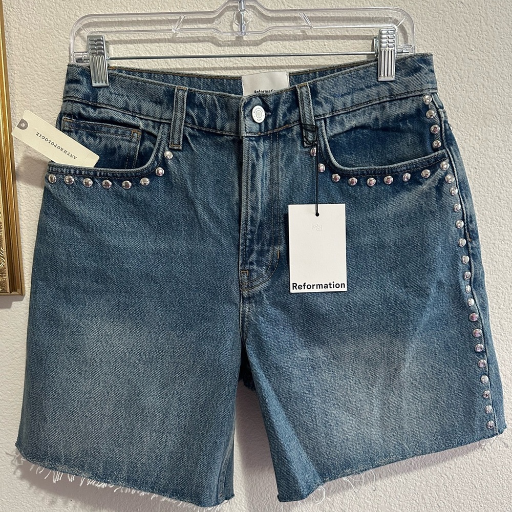 Reformation Raye Shorts with Stud Accents